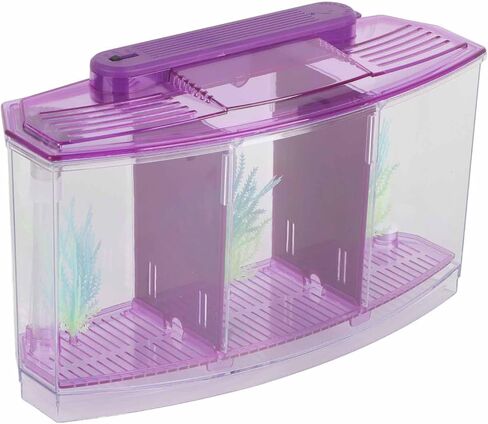 Yctze LED Acrylic Aquarium Fish with Three Divisions Breeding Isolation Box and Kit - Ideal for Small Fish, Betta Fish, Dual and Mini Aquarium Environment () in Saudi Arabia