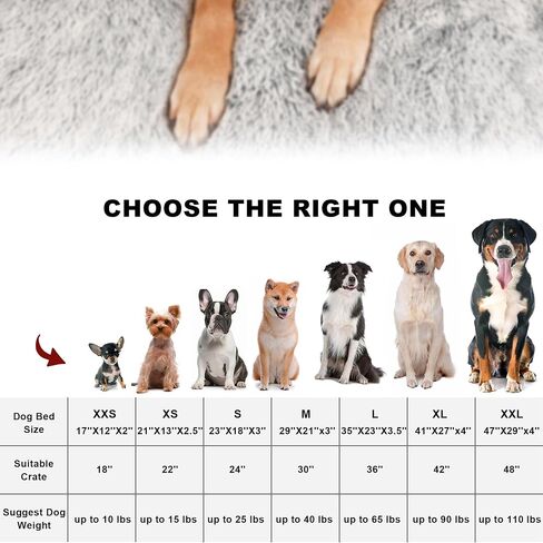 Bedfolks Waterproof Dog Crate Bed,Plush Dog Bed with Removable Washable Cover,Faux Fur Dog Crate Pad for Small Dogs and Cats,Fluffy Dog Kennel Bed 17"x12",Black-White Cowhide in Saudi Arabia