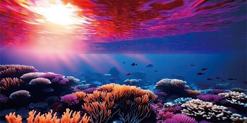 YongFoto Fish Tank Background 24x16 inch Aquarium Background Coral Seaweed Reef Rock Tropical Fish Underwater Sea World Backdrop Reptile Terrarium Background Bearded Dragon Habitat Background in Kuwait