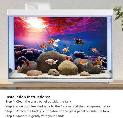 YongFoto Fish Tank Background 24x16 inch Aquarium Background Coral Seaweed Reef Rock Tropical Fish Underwater Sea World Backdrop Reptile Terrarium Background Bearded Dragon Habitat Background in Kuwait
