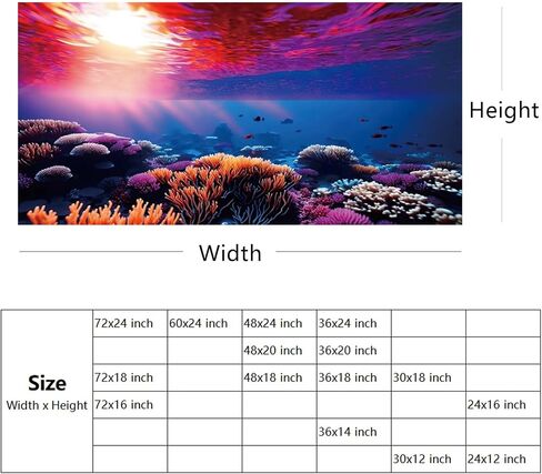 YongFoto Fish Tank Background 24x16 inch Aquarium Background Coral Seaweed Reef Rock Tropical Fish Underwater Sea World Backdrop Reptile Terrarium Background Bearded Dragon Habitat Background in Kuwait