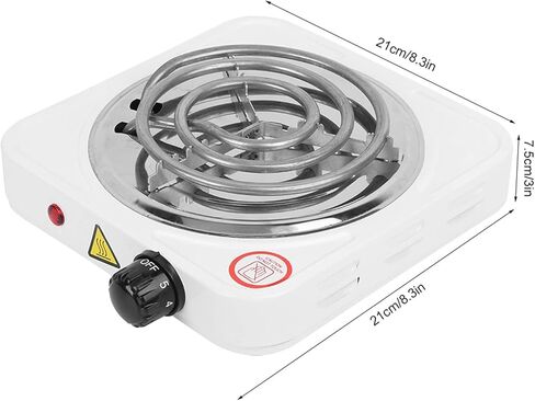 Single Tube Electric Stove With Variable Tempertature Control,Stainless Steel Portable Single Coil Electric Cooktop With Overheat protection suitable for cooking, boiling water,1000 Watts,110V in Saudi Arabia