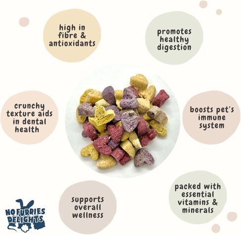 100% Organic & All Natural Treat for Rabbit Hamster Guinea Pig Chinchilla Pet Rat Mice Gerbil, Healthy Small Animal Enrichment Bonding Training, Berrylicious Variety Pack 50g in Saudi Arabia