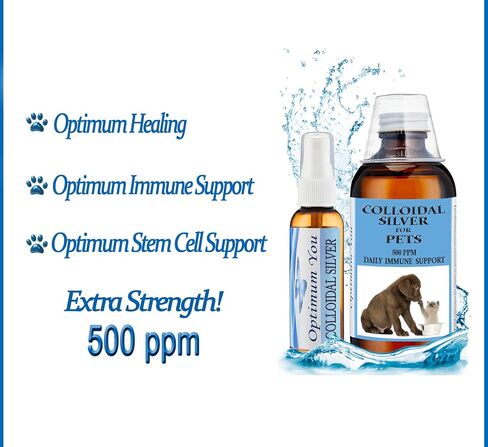 Colloidal Silver Liquid for Pets, Dogs, Cats | 500 ppm, Extra Strength (8 oz) | Spray & Drops | Hot Spot & Itch Relief | Wound Care | Immune Support in Saudi Arabia
