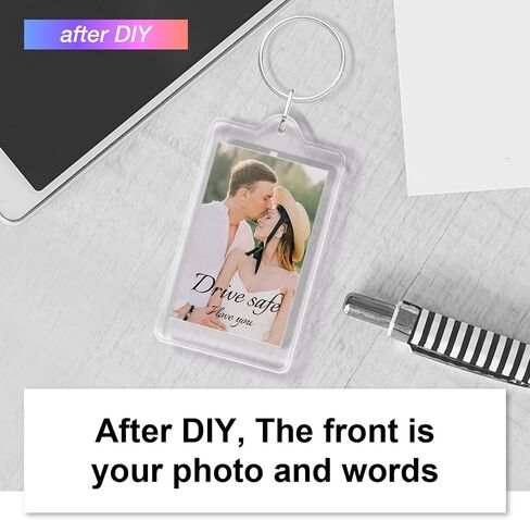 "أنا أحبك" سلسلة المفاتيح موجة الصوت مع رابط رمز الاستجابة السريعة للتسجيل | نص الصورة DIY | واضح سلسلة مفاتيح أكريليك إدراج إطار الصورة | هدية للنساء، الزوجة، هدية عيد الأب 3.6 * 6.6 سم in Kuwait