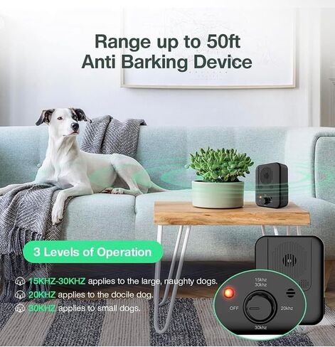 2024 Smart Anti Barking Device No.1 in Middle East 50 Feet Water Proof Deterrent Device Indoor & Outdoor Rechargable Ultrasonic Bark Control Device Neighbor Dog Silencer Bark Box Stop Bark in Saudi Arabia