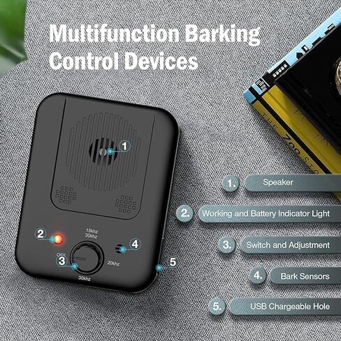 2024 Smart Anti Barking Device No.1 in Middle East 50 Feet Water Proof Deterrent Device Indoor & Outdoor Rechargable Ultrasonic Bark Control Device Neighbor Dog Silencer Bark Box Stop Bark in Saudi Arabia