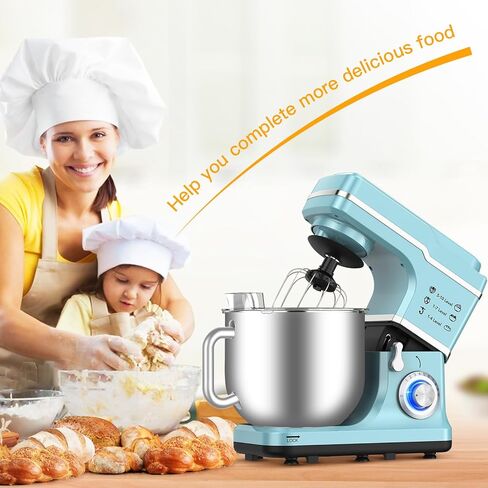7.5 Qt Stand Mixer, 660W Tilt-Head Electric Food Mixer, 10 Speed Portable Lightweight Kitchen Mixer with Dough Hook, Stainless Steel Bowl, Egg Whisk, Beater for Daily Use (Blue) in Saudi Arabia