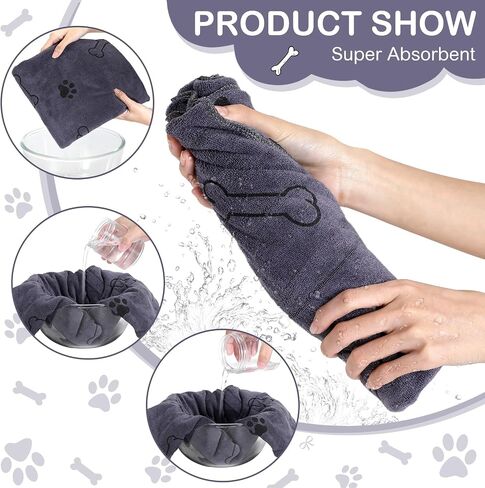 Chumia 8 Pcs Bulk Dog Towels for Drying Dogs Cats Pet Towels Puppy Microfiber Quick Drying Dog Paw Bath Towel Pet Bathing Supplies Absorbent for Medium Dogs Pets Shower (Coffee,40 x 24 Inch) in Saudi Arabia