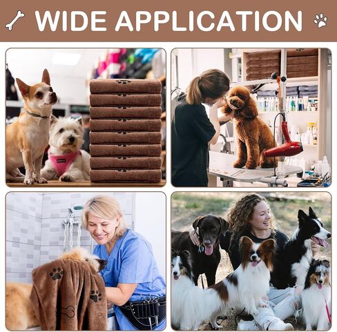 Chumia 8 Pcs Bulk Dog Towels for Drying Dogs Cats Pet Towels Puppy Microfiber Quick Drying Dog Paw Bath Towel Pet Bathing Supplies Absorbent for Medium Dogs Pets Shower (Coffee,40 x 24 Inch) in Saudi Arabia