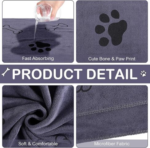 Chumia 8 Pcs Bulk Dog Towels for Drying Dogs Cats Pet Towels Puppy Microfiber Quick Drying Dog Paw Bath Towel Pet Bathing Supplies Absorbent for Medium Dogs Pets Shower (Coffee,40 x 24 Inch) in Saudi Arabia