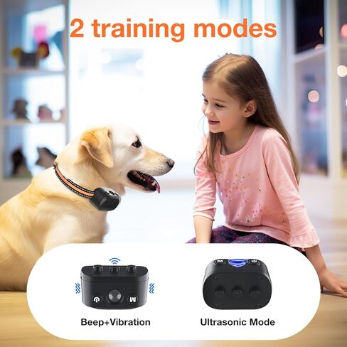 PcEoTllar Ultrasonic Bark Collar, Dog Bark Deterrent Devices, Adjustable Sensitivity Beep Vibration and Ultrasonic, Rechargeable anti Bark Training Collar in Kuwait