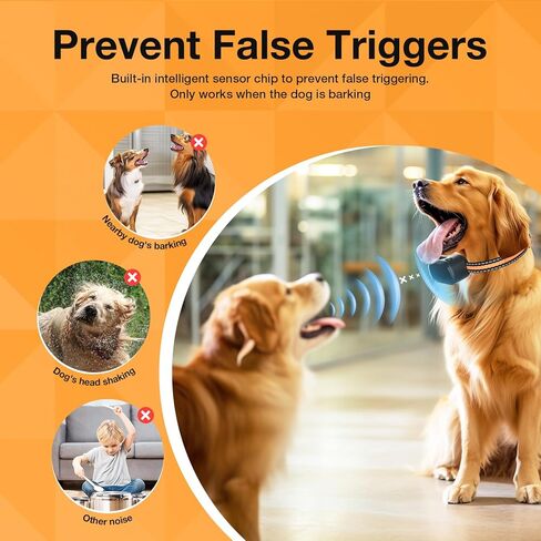 PcEoTllar Ultrasonic Bark Collar, Dog Bark Deterrent Devices, Adjustable Sensitivity Beep Vibration and Ultrasonic, Rechargeable anti Bark Training Collar in Kuwait