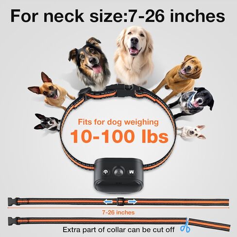 PcEoTllar Ultrasonic Bark Collar, Dog Bark Deterrent Devices, Adjustable Sensitivity Beep Vibration and Ultrasonic, Rechargeable anti Bark Training Collar in Kuwait