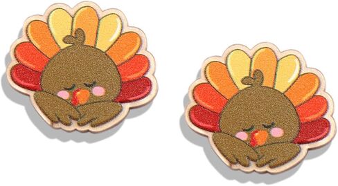 Thanksgiving Fall Earrings for Women Girls Handmade Autumn Harvest Maple Leaf Earring Lightweight Holiday Cute Chicken Turkey Earring Thanksgiving Day Jewelry Gift (Colorful Maple Leaf) in Saudi Arabia