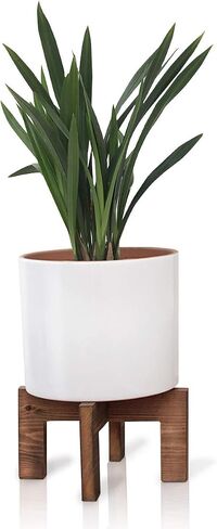 Mid Century Wood Plant Stand Indoor - Flower pedestal modern plant stool tiered - Brown hairpin plant pot holder POT NOT INCLUDED (15 inches) in Saudi Arabia