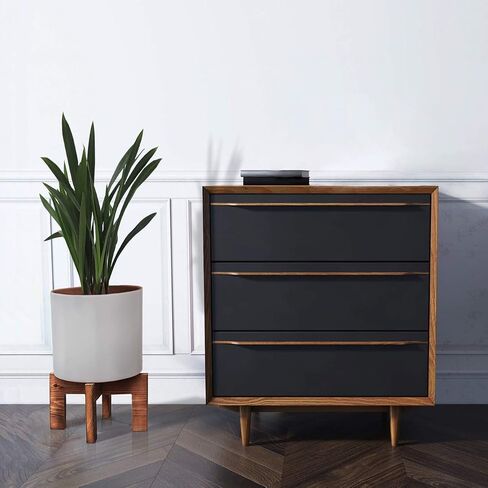 Mid Century Wood Plant Stand Indoor - Flower pedestal modern plant stool tiered - Brown hairpin plant pot holder POT NOT INCLUDED (15 inches) in Saudi Arabia