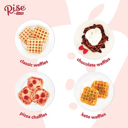ماكينة صنع الوافل الصغيرة رايز باي داش سطح غير لاصق تُطهى في دقائق بسكويتات الوفل مقاس 4 بوصات (أزرق)، أزرق/أحمر in Kuwait