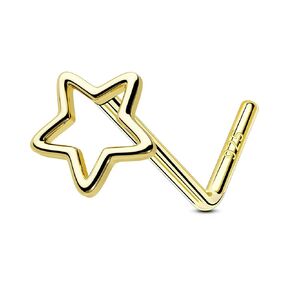 OUFER 925 Sterling Silver Nose Rings, Heart Nose Studs For Women, Cute Silver Nose Nostril Piercing Jewelry, L-Shaped 20G Nose Rings Studs-Silver Star