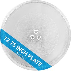 BlueStars Microwave Glass Plate 12.75"/32.5cm - Replaces 1B71961F 507049 WB49X10074 1B71961H - Universal Fit for GE LG GoldStar Whirlpool Sharp Kenmore - Durable Y-Type Turntable Tray