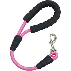 18 Inch Short Dog Leash + Traffic Pet Lead, Strong Nylon + Padded Handle + Well Made Clasp, Great for Medium and Large Dogs Training Walking (Blue)