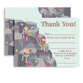 Rock Climbing Girls Fill in Thank You Note Cards