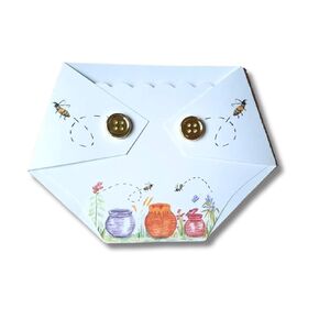 Cute Diaper Shaped Baby Shower Game Prizes - Honey Pots and Bees Gift Card Holder - Sweet Baby