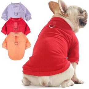 Dog Sweater, Cat Dog Clothes, Dog Coats, Dog Jacket with O-Ring Leash for Small Medium Dogs Boy Girl Stretchy Warm Dog Sweatshirt Cat Puppy Apparel (Large, Wine Red,Dark Green) in Saudi Arabia