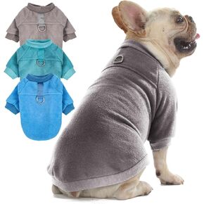 Dog Sweater, Cat Dog Clothes, Dog Coats, Dog Jacket with O-Ring Leash for Small Medium Dogs Boy Girl Stretchy Warm Dog Sweatshirt Cat Puppy Apparel (Large, Wine Red,Dark Green)