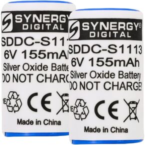 Synergy Digital Dog Collar Batteries Works with Dog Guard DG9-XT Dog Collar, Combo-Pack includes: 2 x SDDC-S1113 Batteries