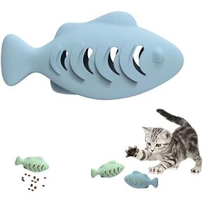 Cat Toys for Indoor Cats Interactive Cat Toy Food Dispenser Feeder Treat Dispensing Can be Stuffed with Cat Treats, Catnip (blue)