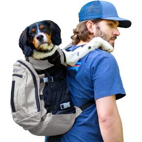 K9 Sport Sack | Adjustable Dog Carrier Backpack (Medium, Plus 2 - Light Grey)
