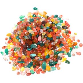 2LB Mix Color Aquarium Gravel Vase Filler 0.2"-0.39" Water Beads for Vases Natural Fish Tank Gravel Glass Beads for Vases