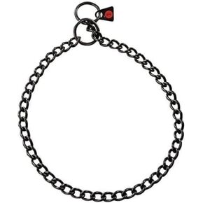 Herm. Sprenger - Black Stainless Steel Choke Dog Training Collar 2.5 mm - Round Links Slip Chain - Small Medium Large Dogs - Show Chain - Made in Germany