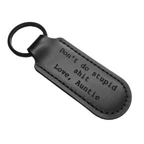 Funny Keychain for Nephew Niece From Aunt Don't Do Stupid Sh*t Love Auntie Black Leather Key chain For Teenage Teen Boys Girls Christmas Gifts Valentine Birthday Gift Keyring - Love Auntie
