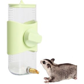 Sugar Glider Water Bottle, Hamster Drinker with No-Drip Brass Nozzle Bird Water Dispenser Small Animal Cage Accessories Suitable for Rats, Gerbils, Syrian Hamsters, Squirrels (Green300)
