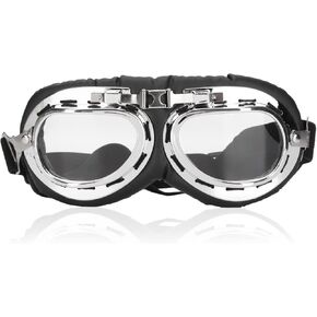 Dog Goggles, Dog Eye Protection Sunglasses, UV Protection Wind Dust Fog Pet Glasses Adjustable Elastic Straps Pet Glasses with Folding Frame and Elastic Strap for Medium Large Dog(Transparent)