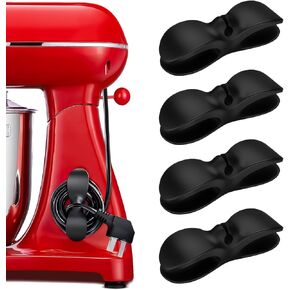 Cord Organizer for Appliances, Upgraded Strong Sticky Kitchen Cord Organizer, 4 Packs Black Cord Organizer Stick on Kitchen Appliances Cord Wrapper for Kitchenaid, Stand Mixer Pressure Cooker