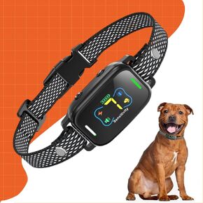 Dog Bark Collar for Small Medium Large Dogs, Smart Anti Barking Dog Training Collar with 7 Adjustable Sensitivity for All Breeds, IP67 Rechargeable E-Collar with 5 Modes Beep Vibration Shock