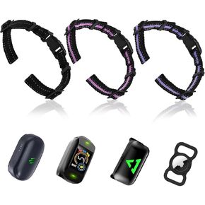 3 Pack Collar Replacement Strap, Durable Adjustable Dog Collar Replace Belt Reflective Replacement Nylon Collar Strap, for Shock Training Bark Wireless Fence E Collar Receivers