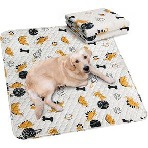 MEBRUDY Washable Pee Pads for Dogs 2 Packs, Washable Machine Reusable Puppy Pee Pads, Leak-Proof&Non-Slip Whelping Pad for Pet to Floor Protector of Jurassic Design 34x36