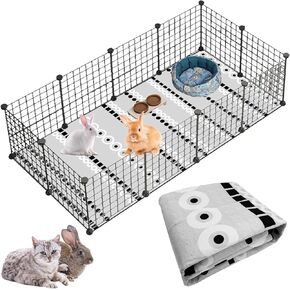 kathson Washable Pee Pads 79" x 55" Non-Slip Rabbit Reusable Mat for Floor Pets Playpen Heavy Absorbency Potty Training Pads for Dogs Cats Rabbits Guinea Pigs Ferrets Small Animals (Medium)