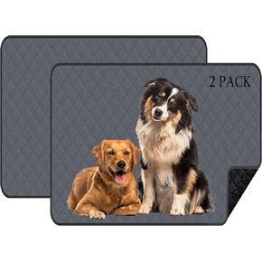 2 Pack Washable Pee Pads for Dog, 24''x 36'' Reusable Puppy Pads, Super Absorbent Dog Pee Pads Waterproof Whelping Pads, Non-Slip Pet Potty Pads for Floor, Playpen, Crate