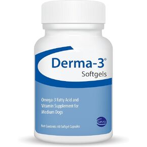 كبسولات هلامية ديرما-3 من سيفا، وأحماض أوميجا 3 الدهنية ومكملات الفيتامينات للكلاب المتوسطة (60 قطعة) in Kuwait
