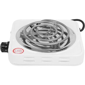 Electric Single, 1000W Stainless Steel Portable Hot Plate with Single Tube, Adjustable Temperature, Non Stick, On Off button, for Home Dorm Office