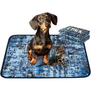 Qeils Washable Pee Pads for Dogs, 2 Pack Reusable Puppy Pads 18"x24" Super Absorbent Leakproof Dog Training Pads, Non-Slip Potty Pads for Floor, Crate,Couch, Whelping Pads Litter Mat Puppy Supplies
