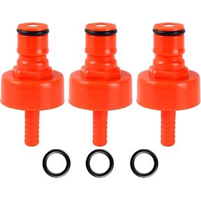 3 Pack Carbonation Cap Forced Carbonation with PET Bottle 5/16 Barb CO2 Coupling to Carbonate Soda Beer Water PET Bottle Filling Carbonation Cap with No Fall Off Flat Gasket & Thick O-ring