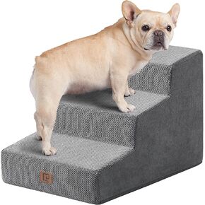 EHEYCIGA Dog Stairs for Small Dog 15.7"H, 3-Step Slope Dog Stairs for Couch and Sofa, Pet Steps with Non-Slip Bottom, Low Ramp and Larger Step Area in Kuwait