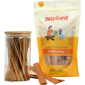Pupford Chicken Jerky for Dogs & Puppies, All-Natural, Healthy Dog Treats, No Fillers, Made in USA (10 oz)