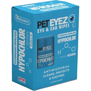 Ear & Eye Wipes & Solution for Dogs & Cats - Veterinarian Formulated Facial Cleanser Wipes - Protects & Soothes The Skin - Tear Stain Remover Wipes for Dogs - 60 Wipes + 150ml